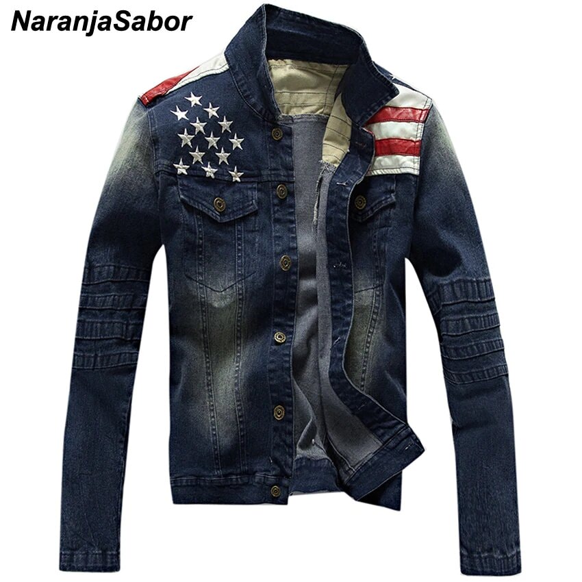 NaranjaSabor Men's Denim Jackets