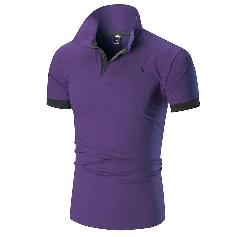 Men Casual Deer Embroidery Polo shirt