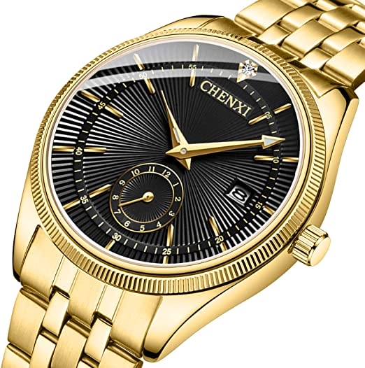 Fanmis Men's Luxury Analog Quartz Gold Wrist Watches