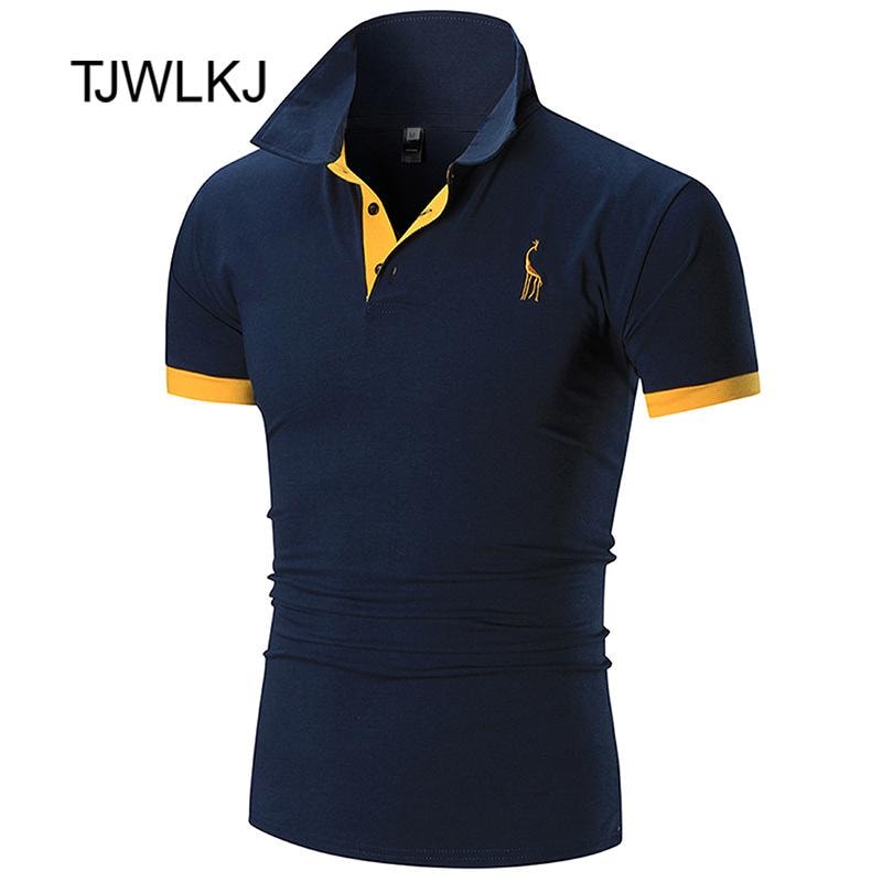 Men Casual Deer Embroidery Polo shirt