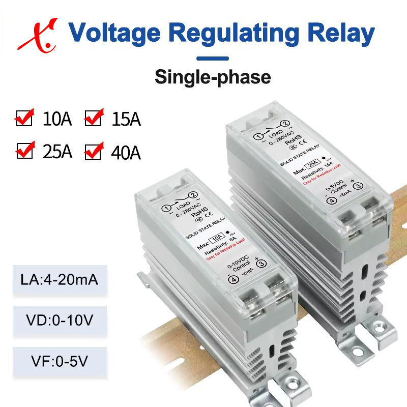 SSR Enfase 0-280VAC Resitive Regulert m/kjøling