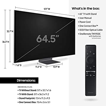 Samsung QN65Q90RAFXZA Flat 65-Inch QLED 4K