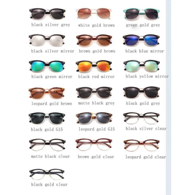 Men UV400 Sunglasses Men Women Luxury Vintage Semi-Rimless Brand Designer Fashion Mirror Shades