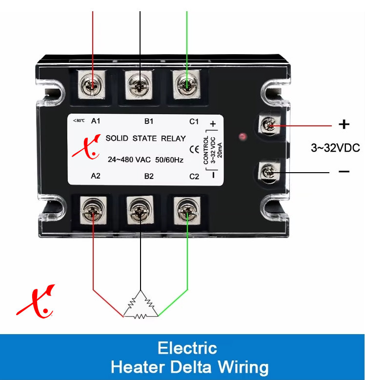 SSR 24-480V AV/PÅ 10-200A DC-AC, AC-AC
