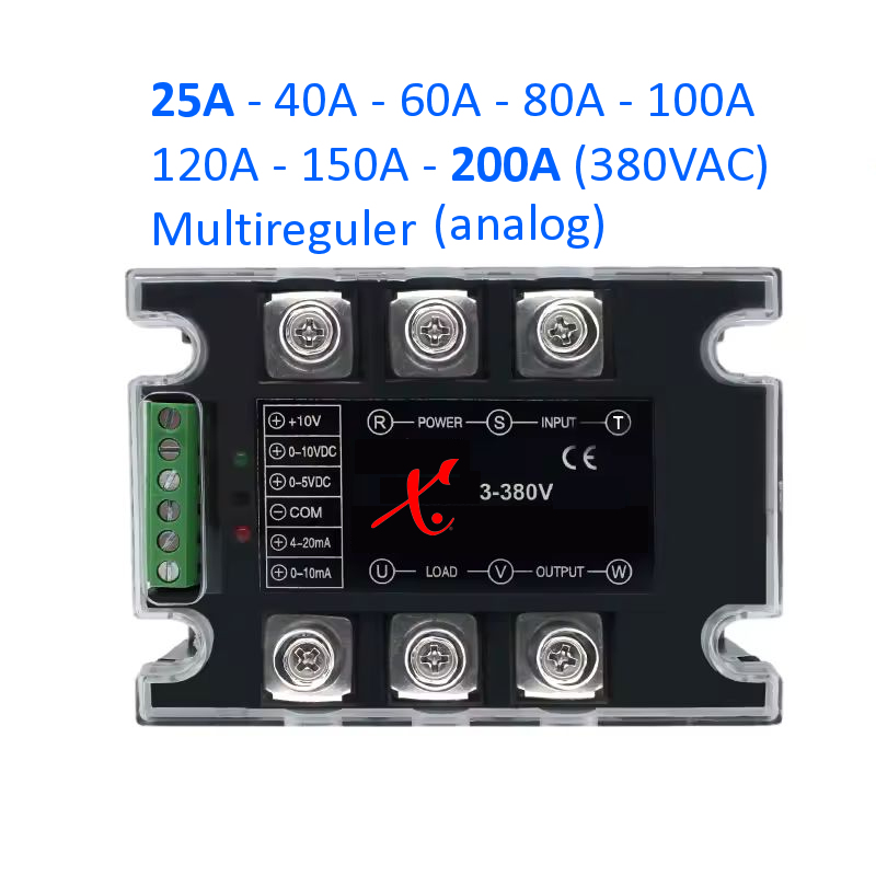 SSR 380VAC m/Regulert utgang 25-200A