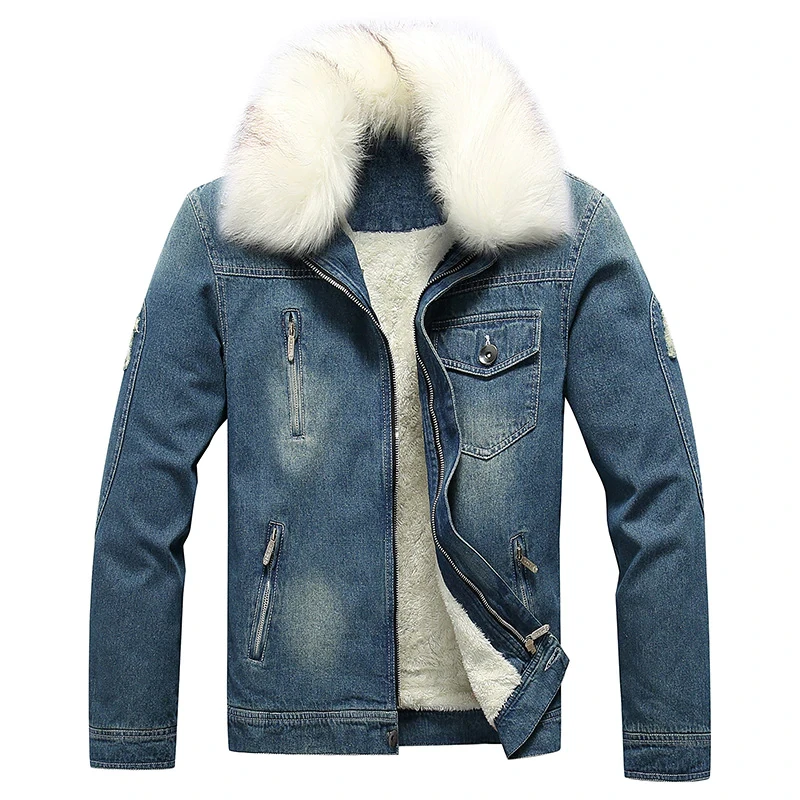 HENCHIRY New Men's Winter Jean Jacket