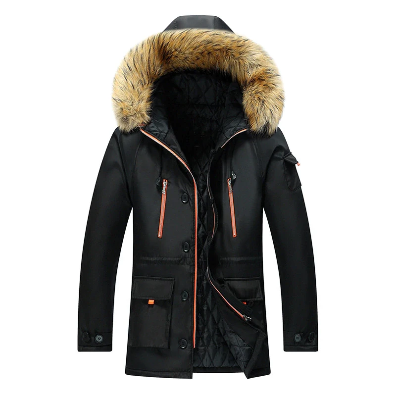 Hot Mens Parka Coats Men Winter Warm Hooded