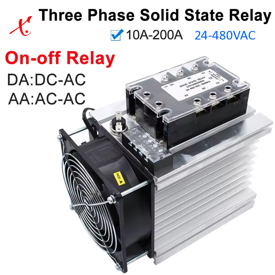 SSR 24-480V AV/PÅ 10-200A DC-AC, AC-AC